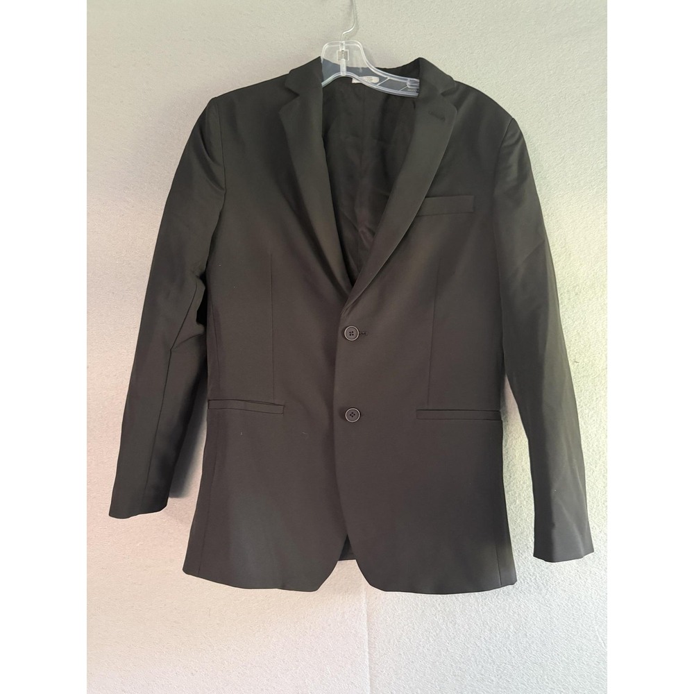 Calvin Klein Blazer Womens 16 Black Stretch 2 Button Lined Suit Jacket Workwear